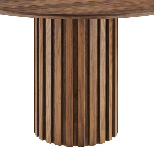 Modway Senja Mid-Century Modern Wood Grain Dining Table, 47" Round, Walnut