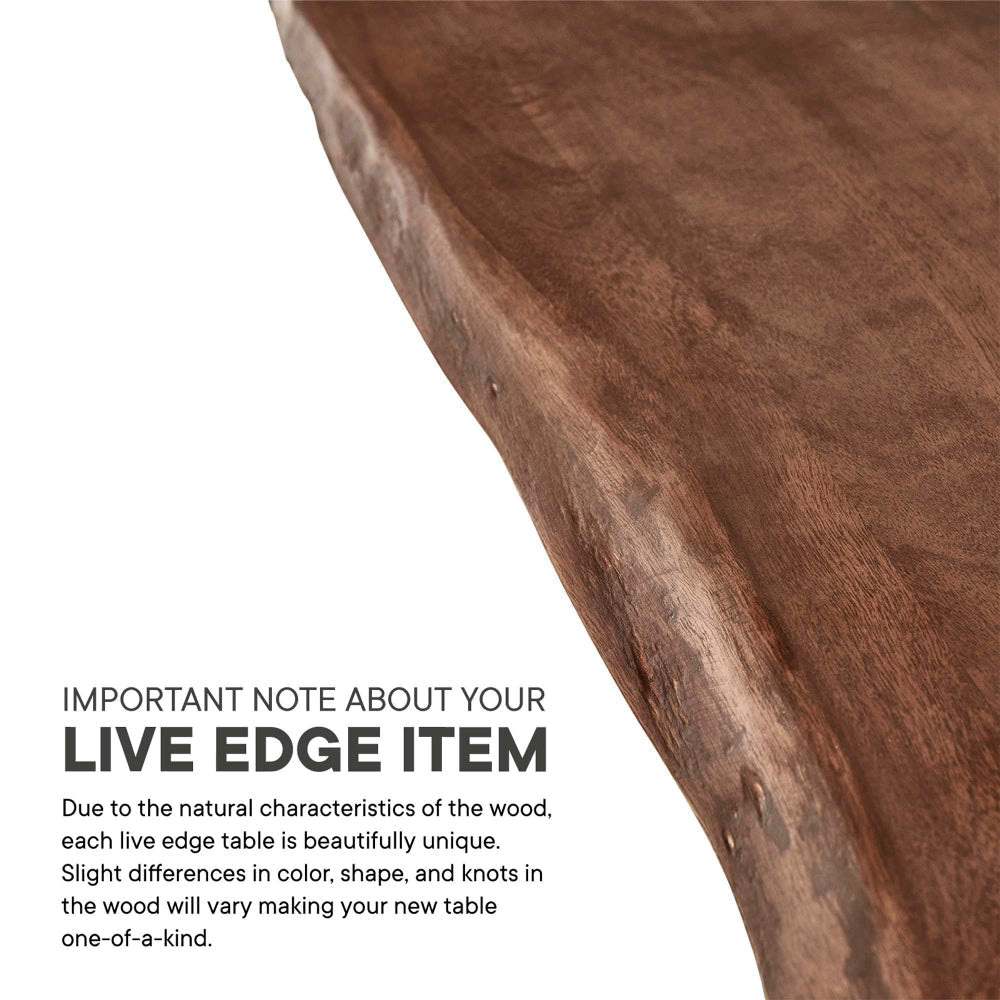 Viggo 60’’ Live Edge Acacia Wood Acacia Wood Dining Table by Modway