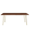 Modway Ardor 74’’ Live Edge Acacia Wood Rectangular Dining Table in Gold Walnut