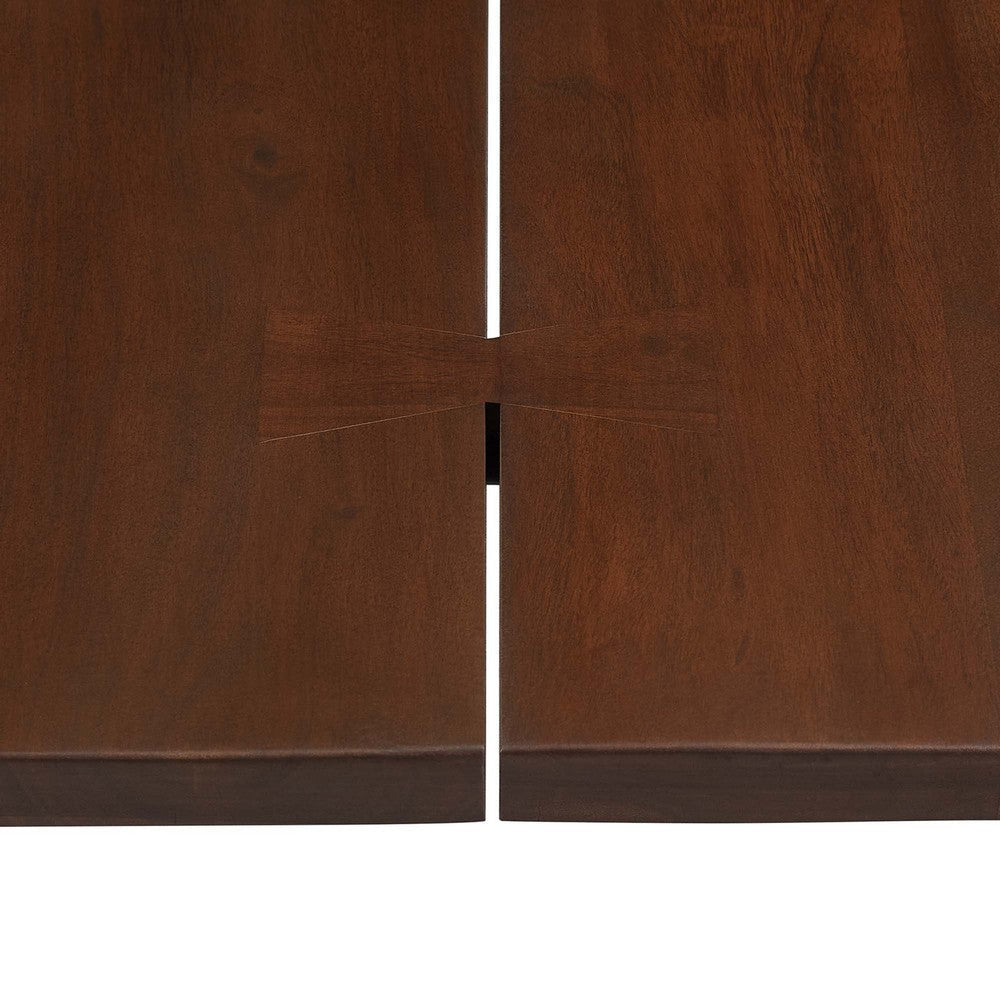 Modway Ardor 74’’ Live Edge Acacia Wood Rectangular Dining Table in Gold Walnut