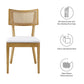 Modway Caledonia Elm Wood Rattan Set of 2 in Natural White | Retro Kitchen Living Accent Chair for Dining Room MDY-EEI-6080-NAT-WHI