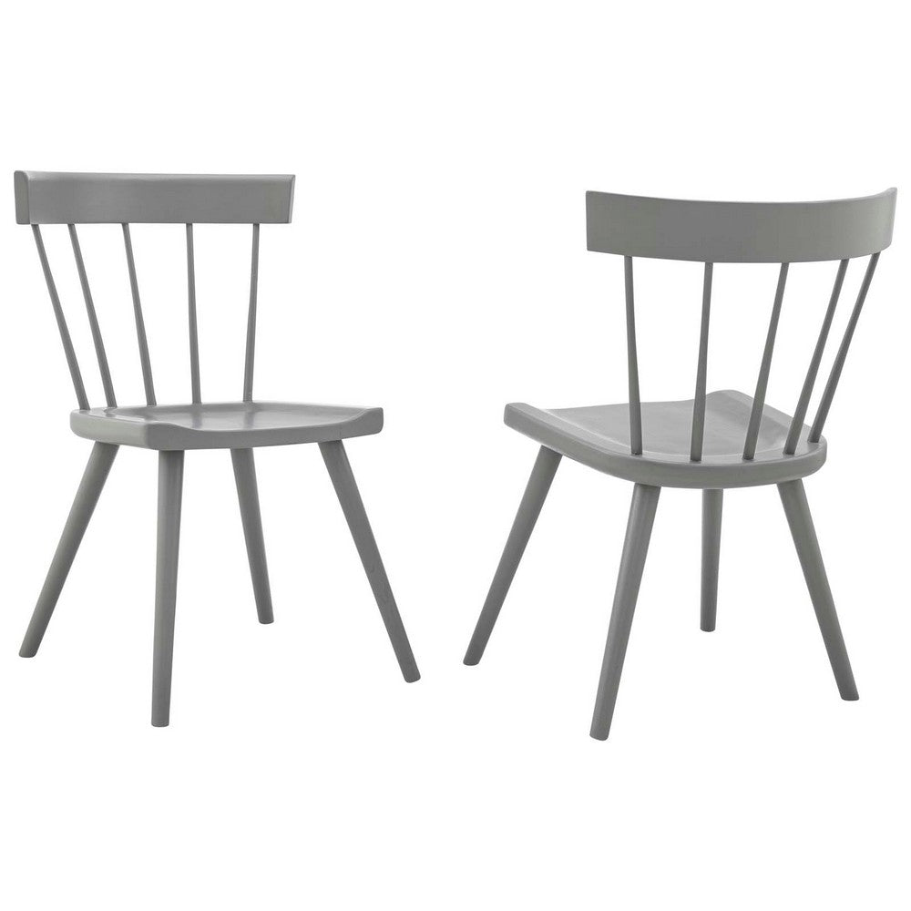 Sutter Wood Dining Side Chair Set of 2 by Modway| Gray