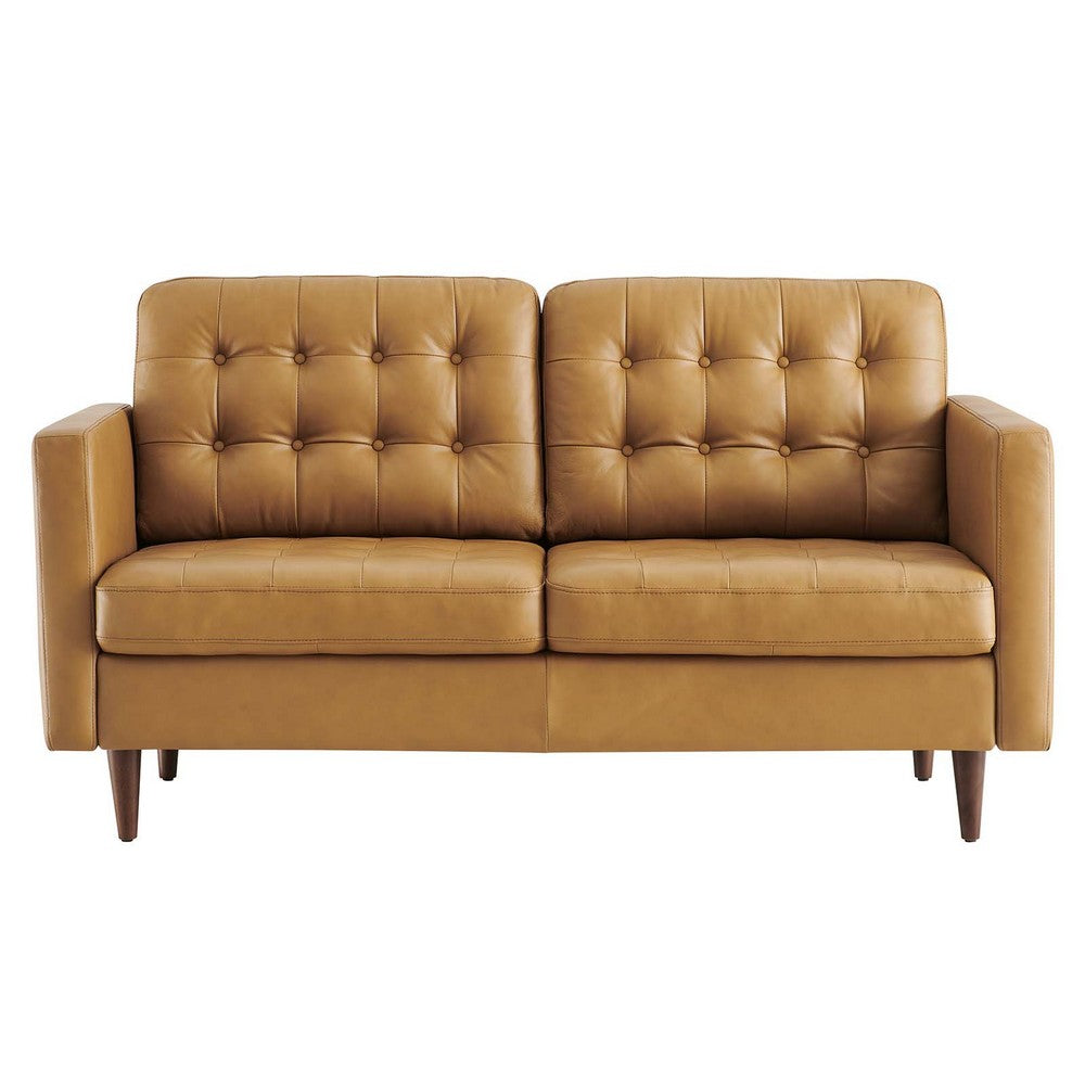 Exalt Tufted Leather Loveseat  - No Shipping Charges
