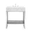 Modway Gridiron 30’’ Stainless Steel Bathroom Vanity 30 Inch Silver MDY-EEI-6105-WHI-SLV