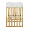 Modway Gridiron 36’’ Stainless Steel Bathroom Vanity 36 Inch Gold MDY-EEI-6107-WHI-GLD