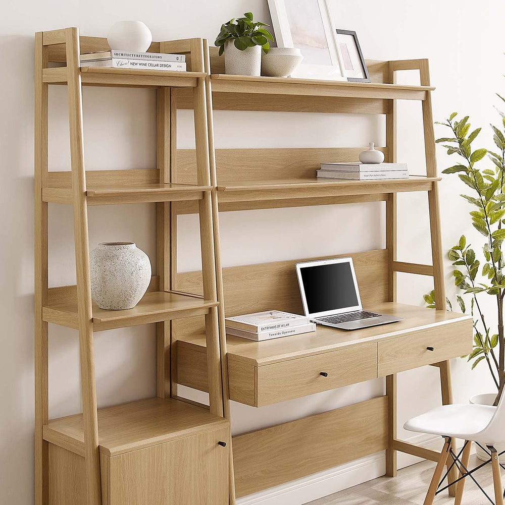 Modway Bixby 2-Piece Wood Office Desk and Bookshelf