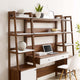 Modway Bixby 3-Piece Home Office Desk and Bookshelf Display Case in Walnut White MDY-EEI-6114-WAL-WHI