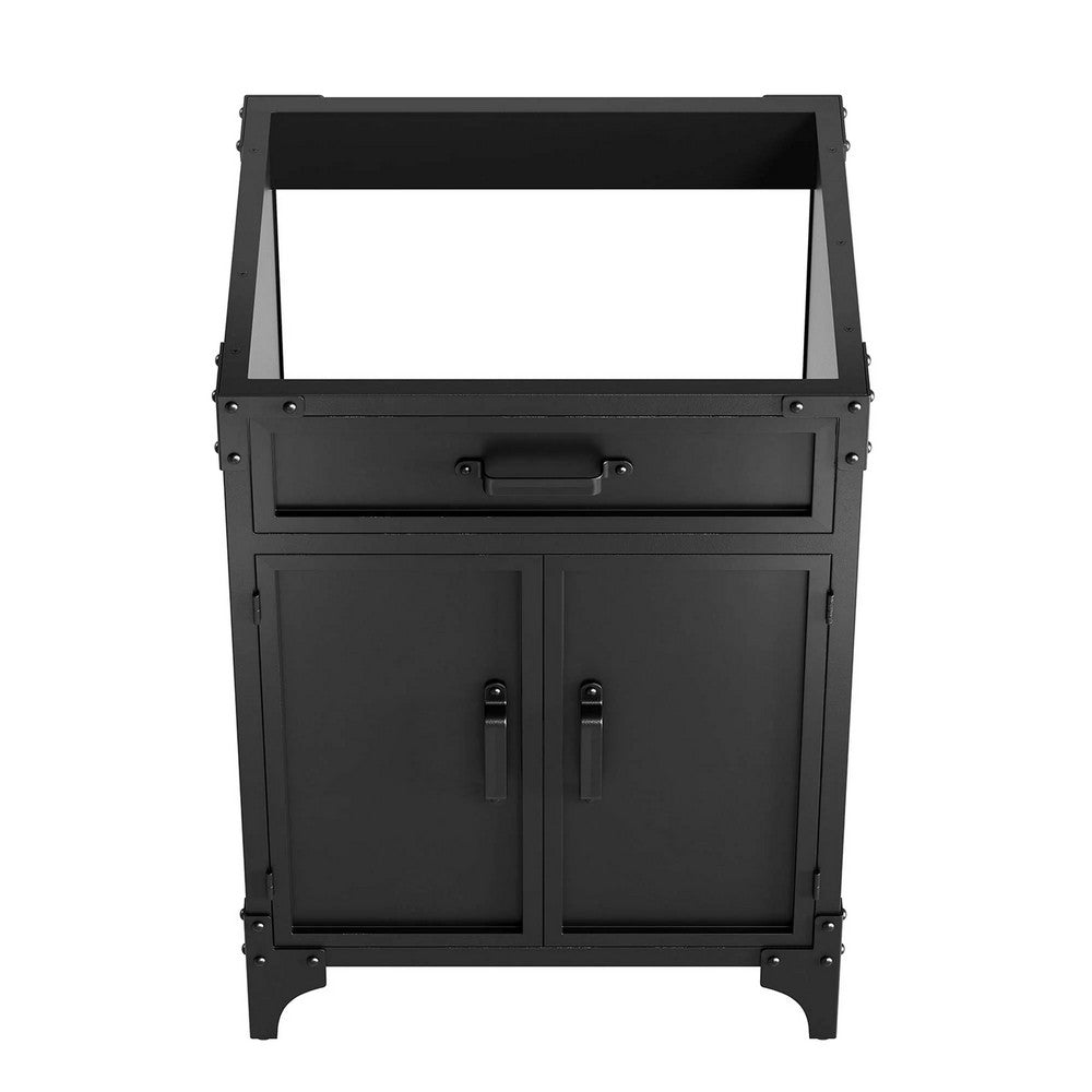 Modway Steamforge 24" Industrial Modern Bathroom Vanity in Black Walnut-Sink Basin Not Included, 23