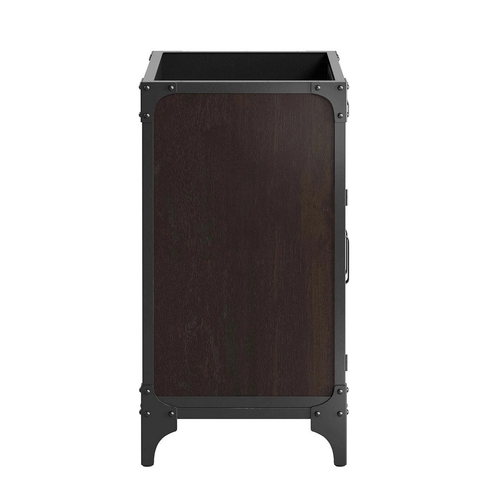 Modway Steamforge 24" Industrial Modern Bathroom Vanity in Black Walnut-Sink Basin Not Included, 23