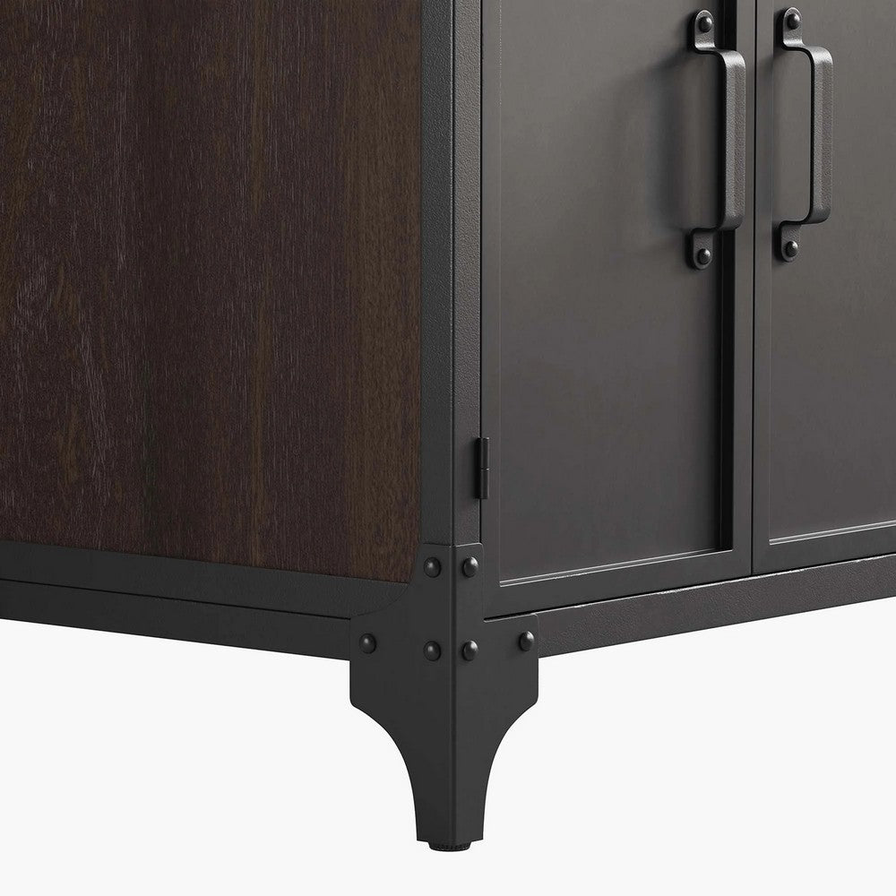 Modway Steamforge 24" Industrial Modern Bathroom Vanity in Black Walnut-Sink Basin Not Included, 23