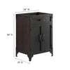 Modway Steamforge 24" Industrial Modern Bathroom Vanity in Black Walnut-Sink Basin Not Included, 23