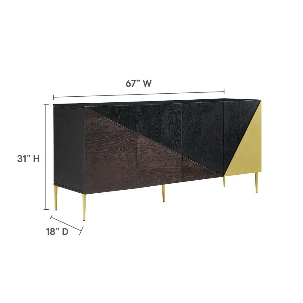 Modway Alchemist Modern Geometric Accent Cabinet Sideboard in Black Gold with Spacious Storage 18 MDY-EEI-6147-BLK-GLD