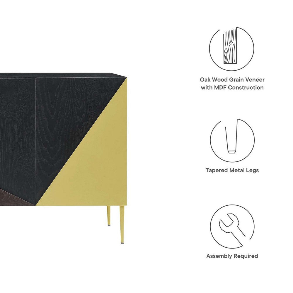 Modway Alchemist Modern Geometric Accent Cabinet Sideboard in Black Gold with Spacious Storage 18 MDY-EEI-6147-BLK-GLD