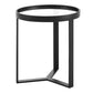 Modway Relay Glass and Metal Accent Side Table, Black, 17.5 x 17.5 x 19.5