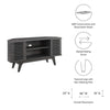 Modway Render Mid-Century Modern Low Profile 46’’ Corner Media TV Stand in Charcoal