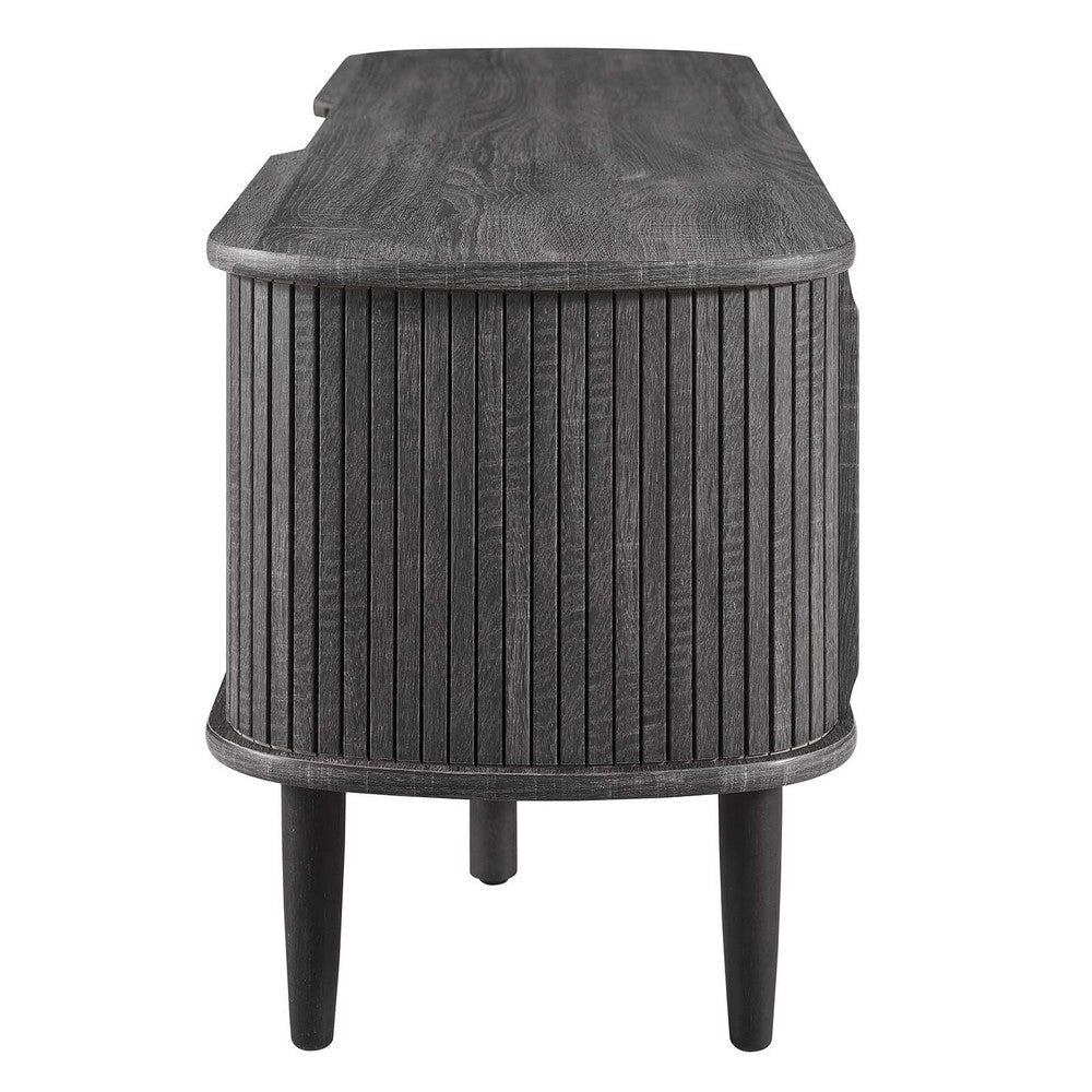 Modway Contour Mid-Century Modern 55’’ Media TV Stand in Charcoal 15 x 54.5 x 18.5
