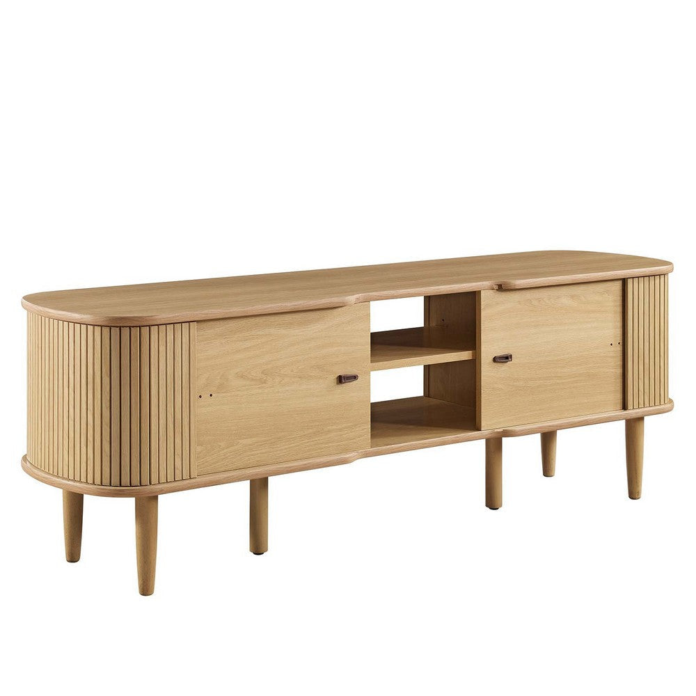 Modway Contour Mid-Century Modern 55’’ Media TV Stand in Oak 15 x 54.5 x 18.5 MDY-EEI-6158-OAK