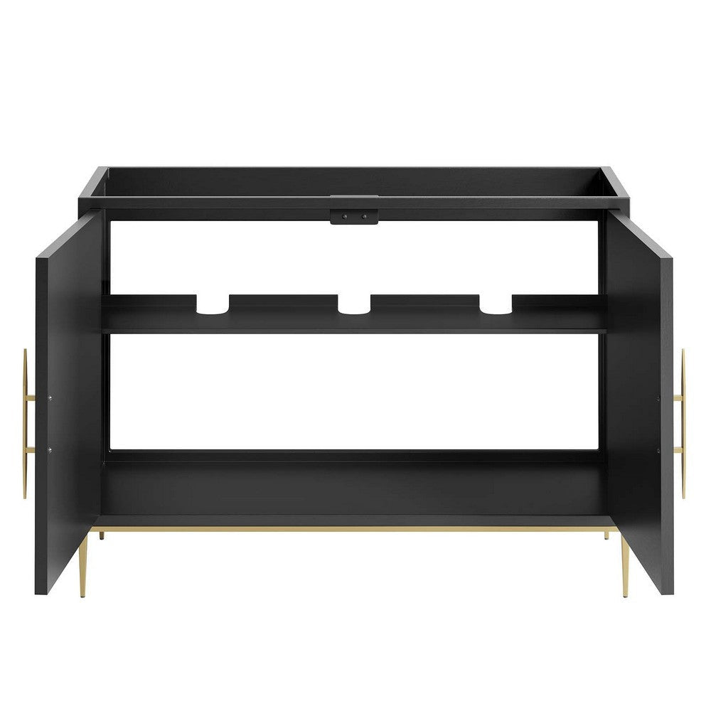 Awaken 48’ Double or Single Sink Compatible (Not Included) Bathroom Vanity Cabinet - No Shipping Charges MDY-EEI-6163-BLK