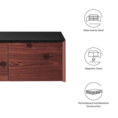 Kinetic Wall-Mount Office Storage Cabinet by Modway| Black