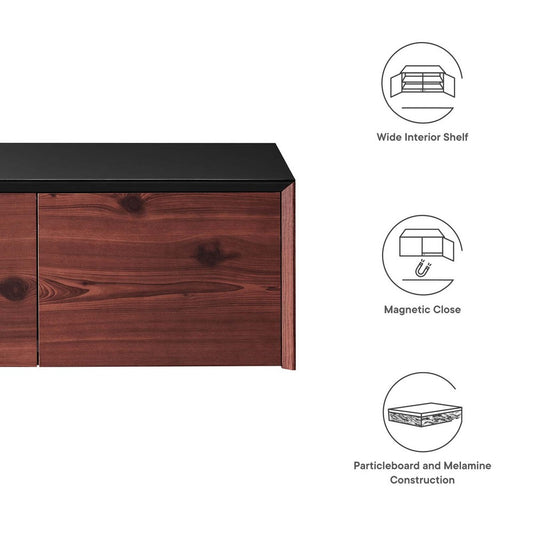 Kinetic Wall-Mount Office Storage Cabinet by Modway| Black