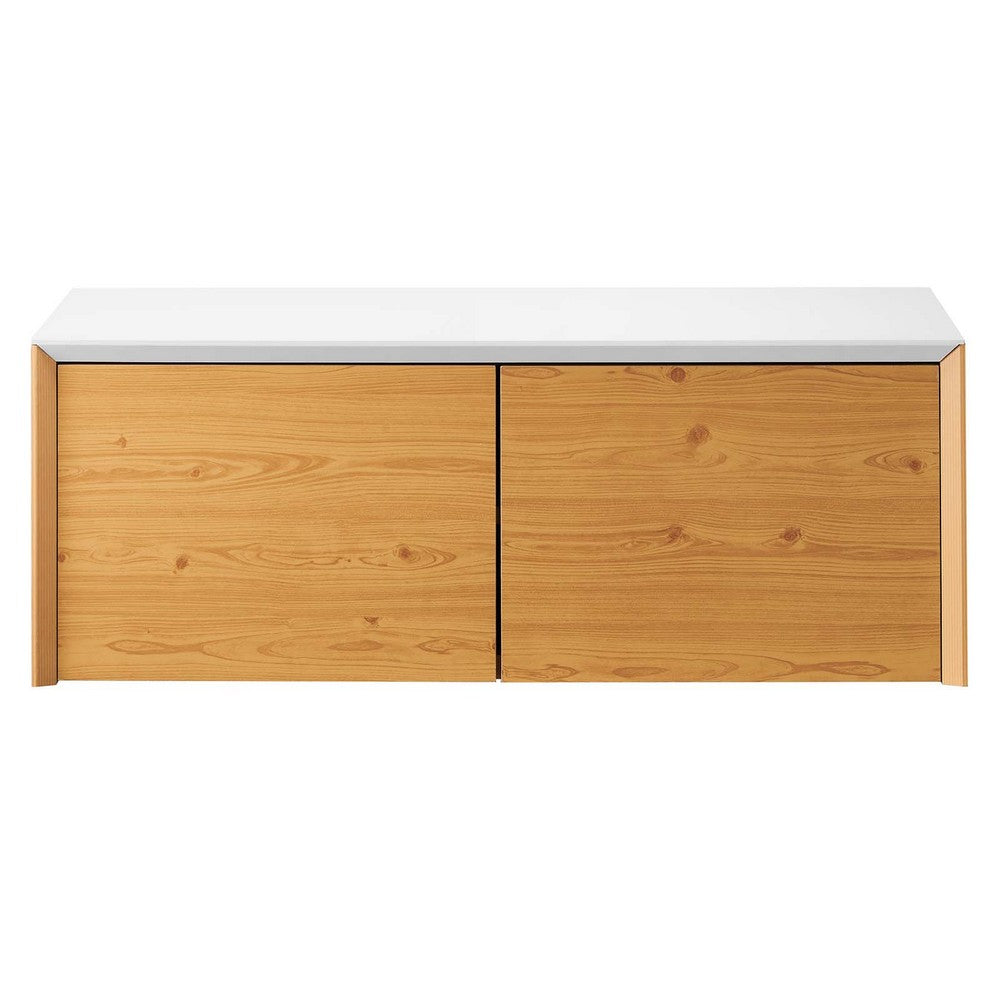 Kinetic Wall-Mount Office Storage Cabinet by Modway| Brown