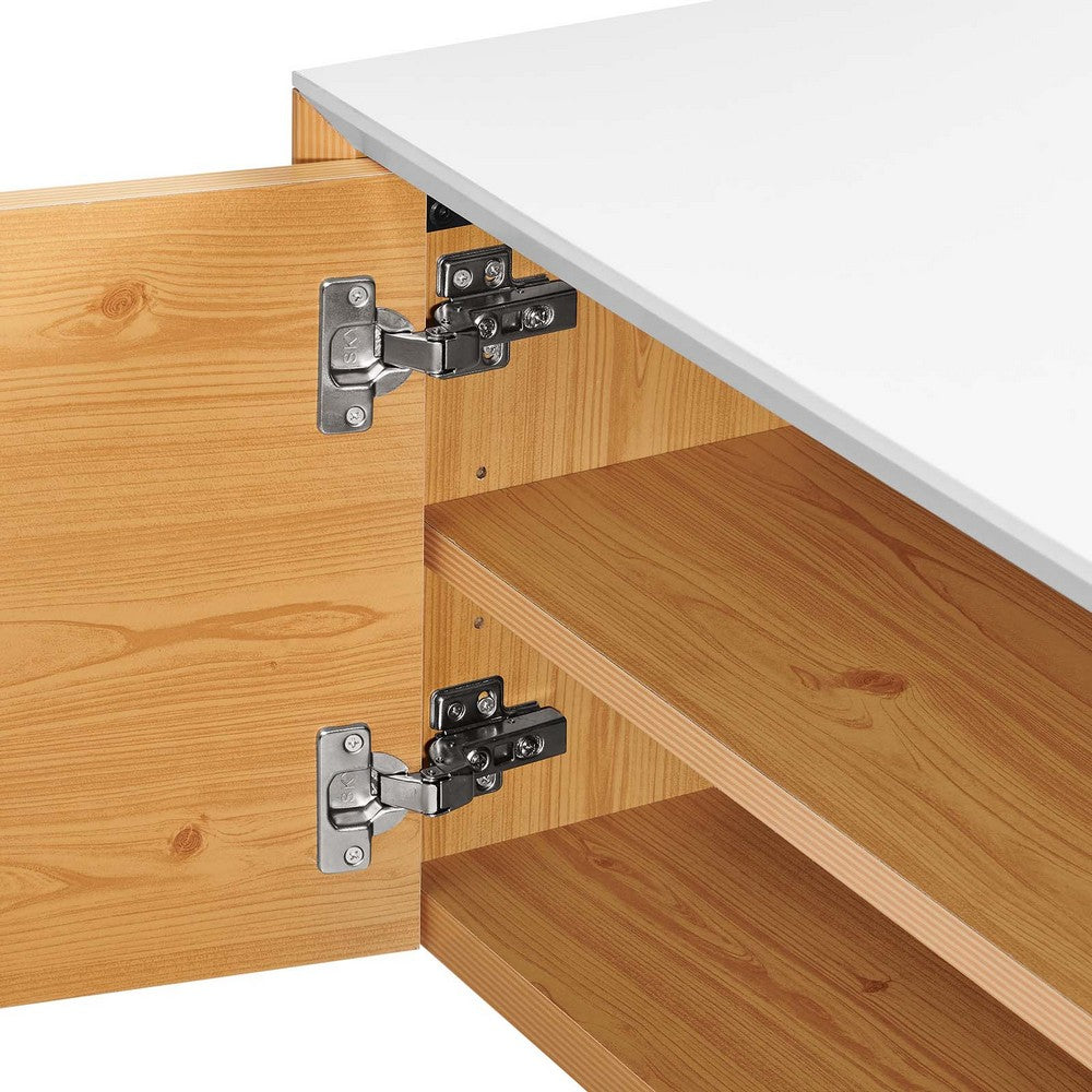 Kinetic Wall-Mount Office Storage Cabinet by Modway| Brown