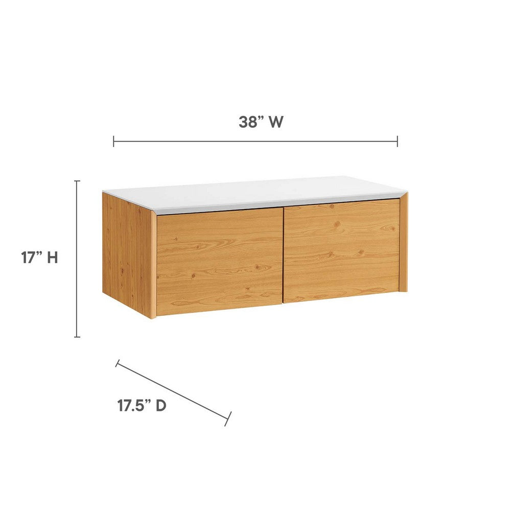Kinetic Wall-Mount Office Storage Cabinet by Modway| Brown