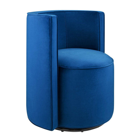 Modway Della Performance Velvet Accent Swivel Chair in Navy