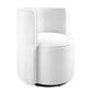 Modway Della Performance Velvet Accent Swivel Chair in White