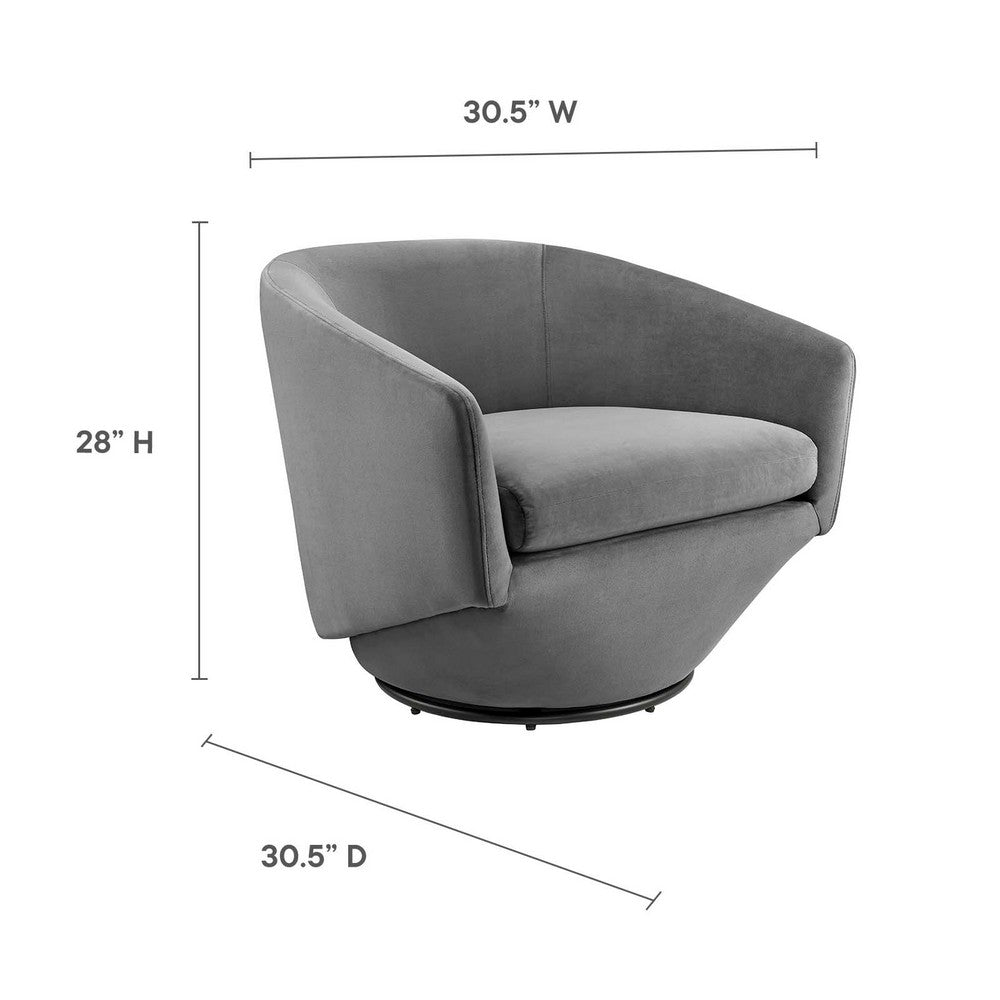 Series Performance Velvet Fabric Swivel Chair  - No Shipping Charges