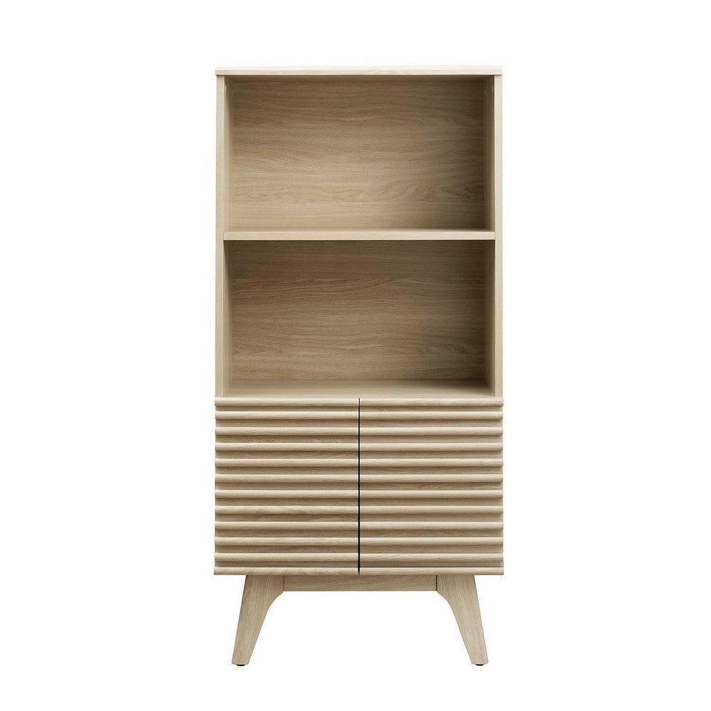 Modway Render Mid-Century Modern Office Display Cabinet Bookshelf Oak MDY-EEI-6229-OAK