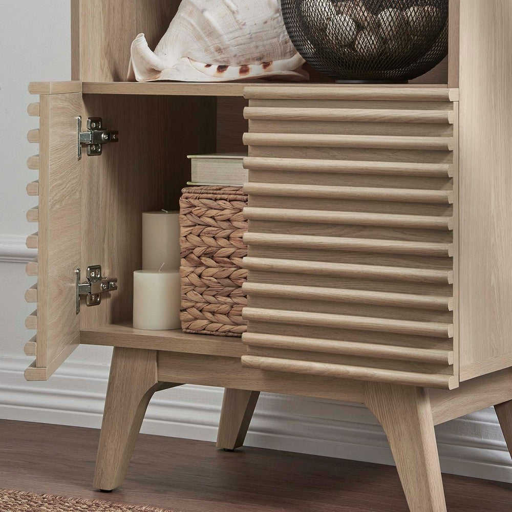 Render Display Cabinet Bookshelf by Modway| Brown