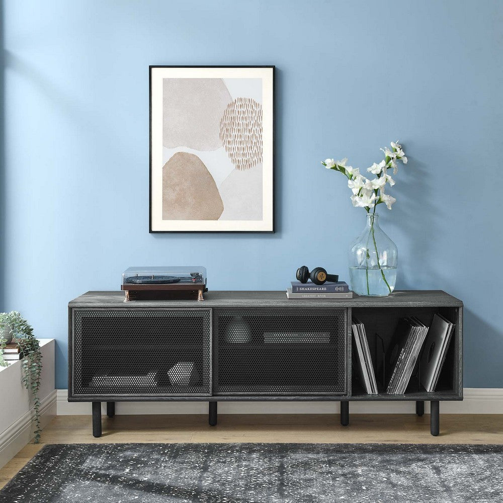 Modway Kurtis, TV and Record Stand, Charcoal
