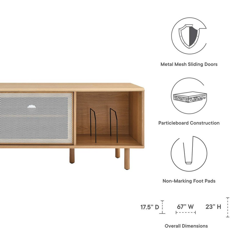 Modway Kurtis TV and Record Stand Oak MDY-EEI-6236-OAK