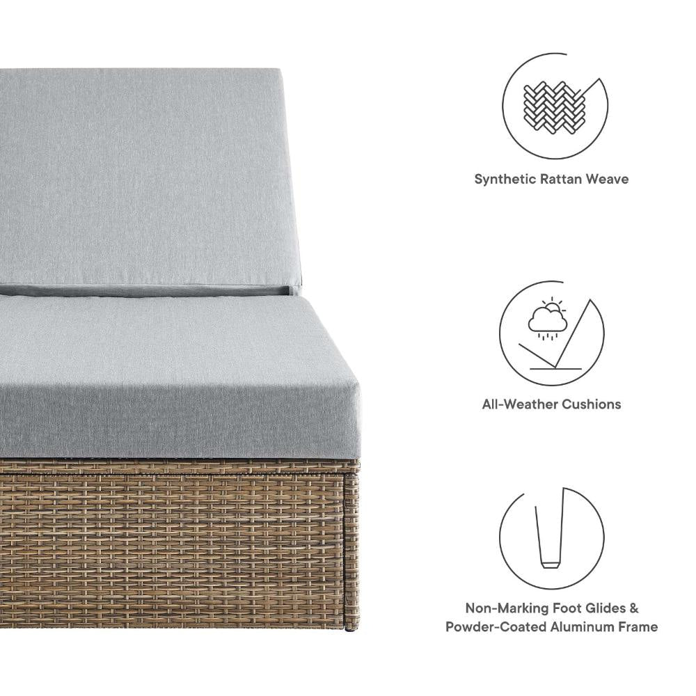 Modway Convene Chaises Longues Cappuccino Gray