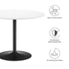 Modway Amuse 40’’ Round Mid-Century Modern Pedestal Dining Table in Black White MDY-EEI-6249-BLK-WHI