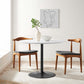 Modway Amuse 40’’ Round Mid-Century Modern Pedestal Dining Table in Black White MDY-EEI-6249-BLK-WHI