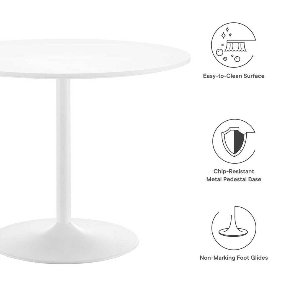 Modway EEI-6249-WHI-WHI Amuse 40’’ Dining Table White White MDY-EEI-6249-WHI-WHI