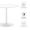 Modway EEI-6249-WHI-WHI Amuse 40’’ Dining Table White White MDY-EEI-6249-WHI-WHI