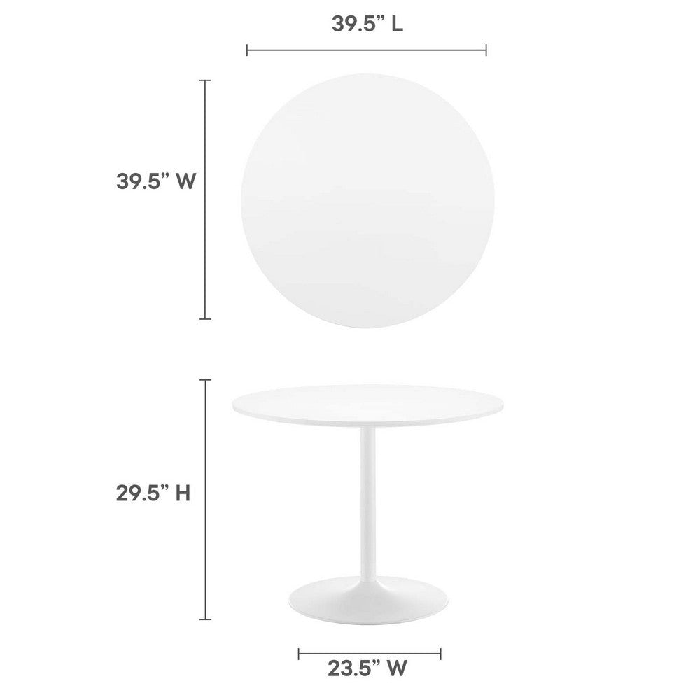 Modway EEI-6249-WHI-WHI Amuse 40’’ Dining Table White White MDY-EEI-6249-WHI-WHI