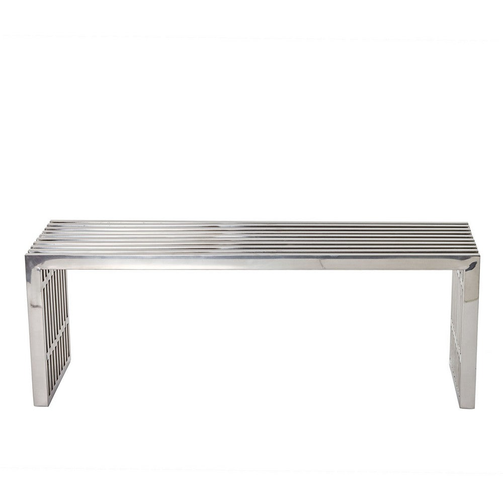 Silver Gridiron Medium Stainless Steel Bench  - No Shipping Charges