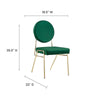 Modway Craft Performance Velvet Upholstered Side Dining Chair in Gold Green MDY-EEI-6252-GLD-GRN