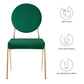 Modway Craft Performance Velvet Upholstered Side Dining Chair in Gold Green MDY-EEI-6252-GLD-GRN