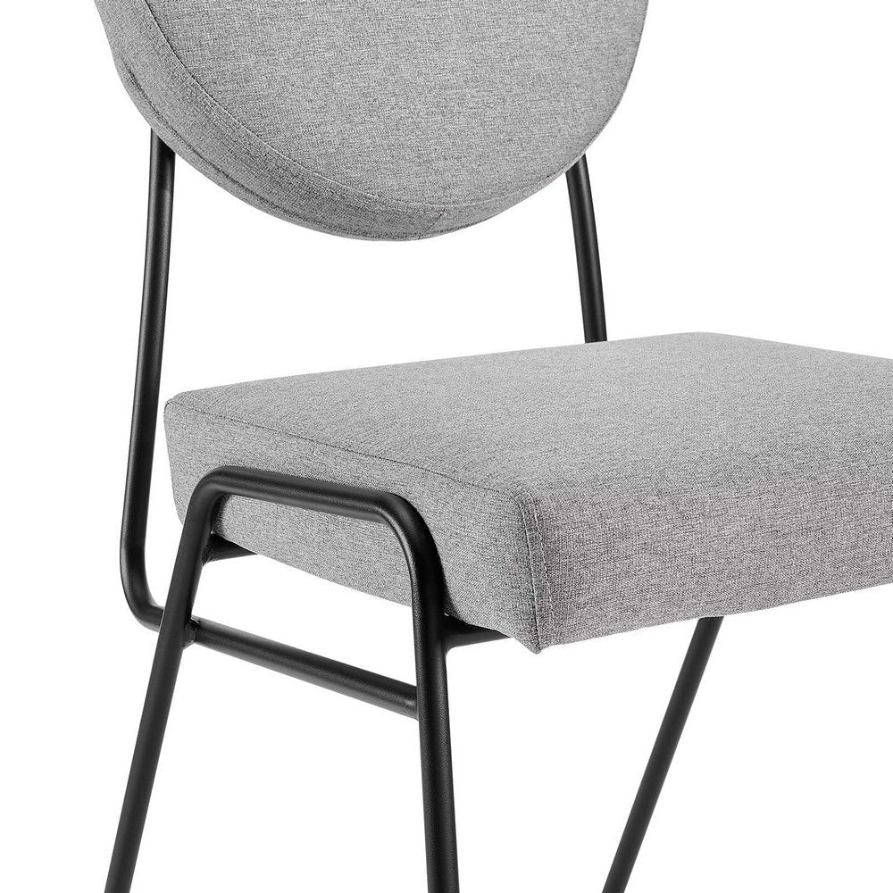 Modway Craft Fabric Upholstered Side Dining Chair in Black Light Gray MDY-EEI-6253-BLK-LGR