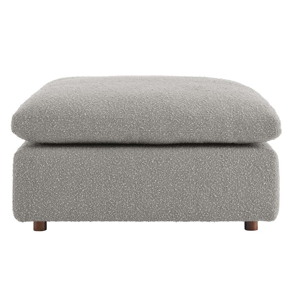 Commix Down Filled Overstuffed Boucle Fabric Ottoman  - No Shipping Charges