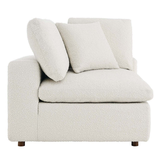 Modway Commix Modular Sofa, Corner Chair, Ivory Boucle