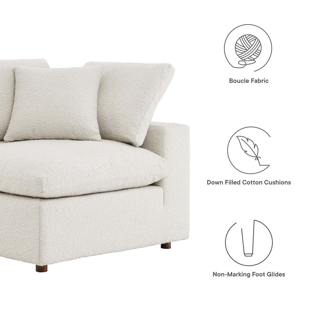 Modway Commix Modular Sofa Corner Chair Ivory Boucle MDY-EEI-6259-IVO