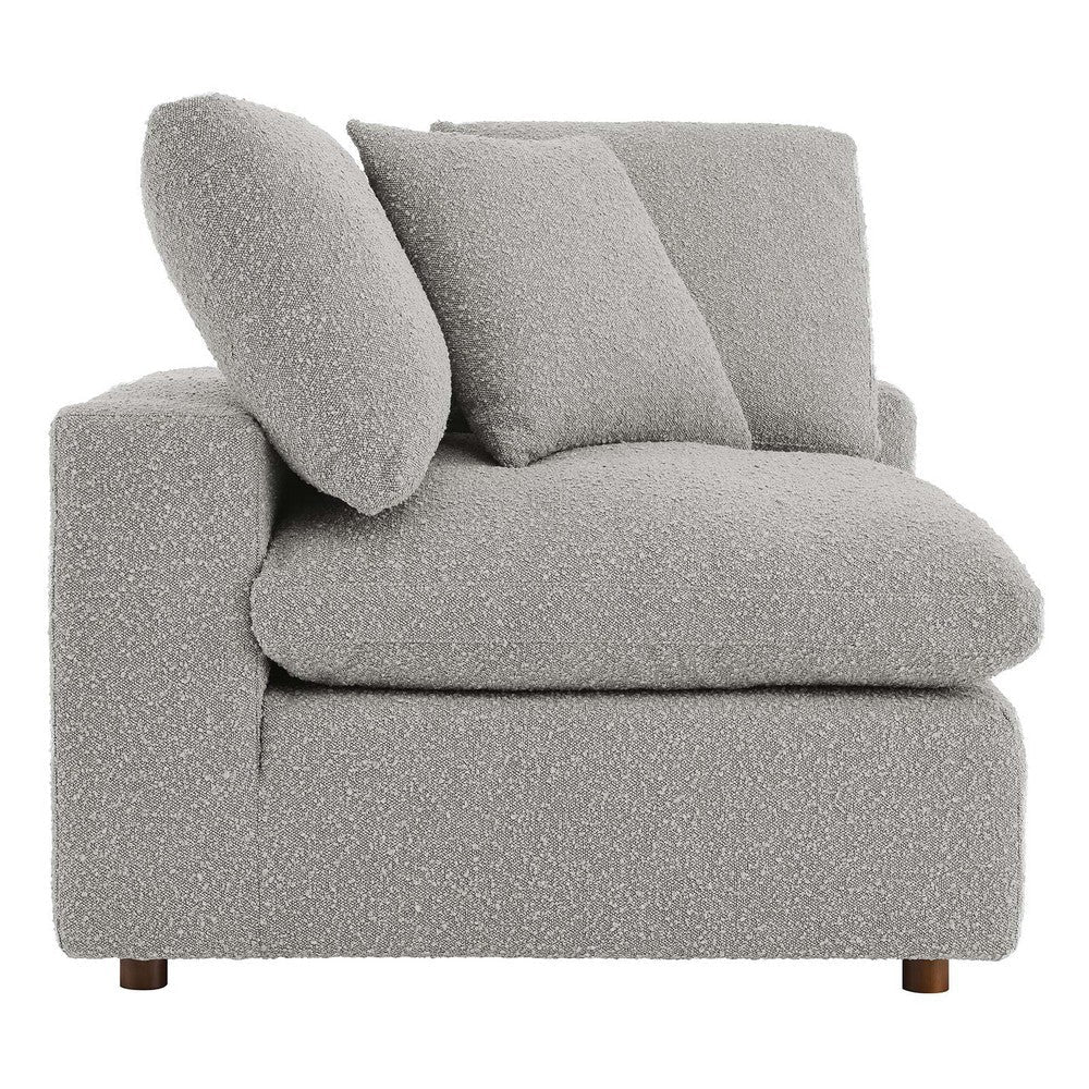Commix Down Filled Overstuffed Boucle Fabric Corner Chair - No Shipping Charges MDY-EEI-6259-LGR