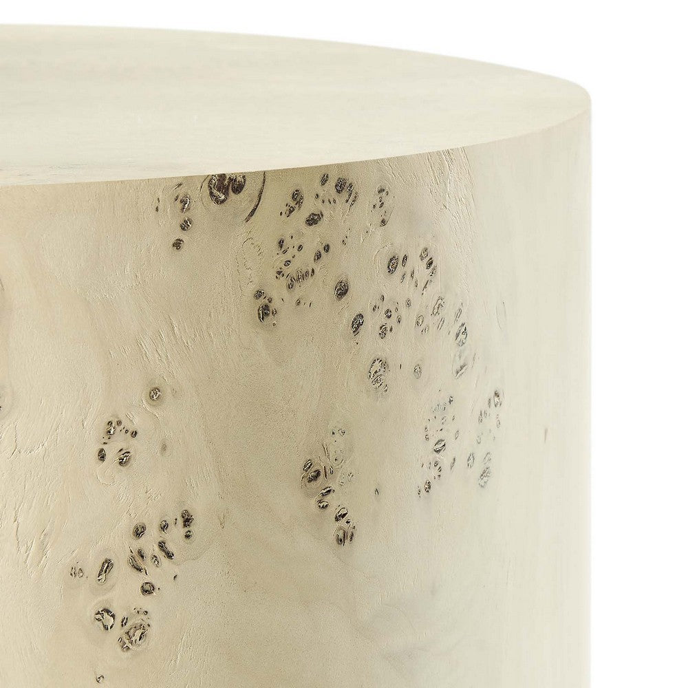 Cosmos 16" Round Burl Wood Side Table - No Shipping Charges
