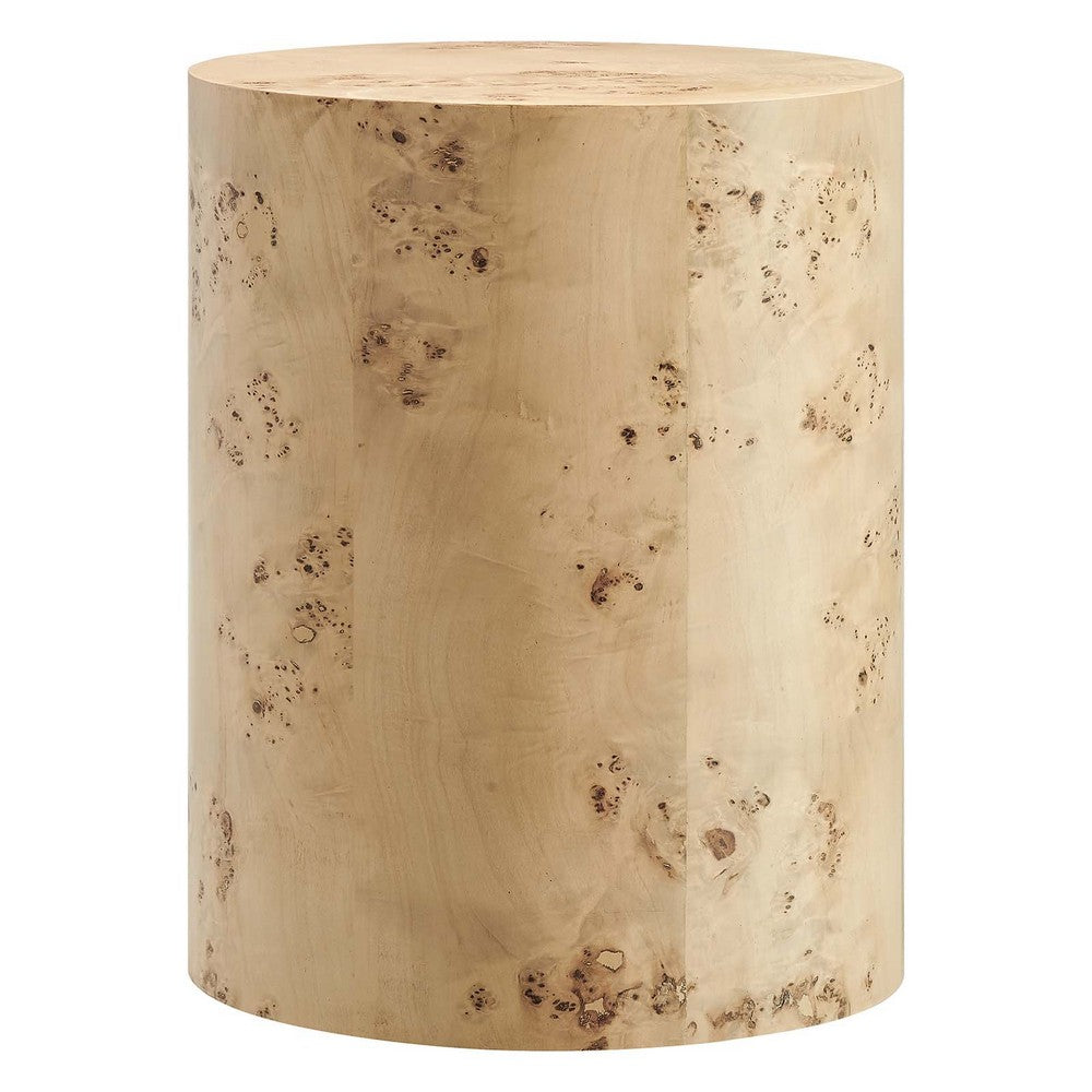 Cosmos 16" Round Burl Wood Side Table  - No Shipping Charges